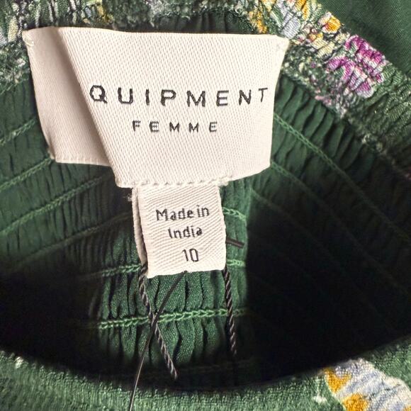 Equipment Everett Eden Green Floral Print Sleeveless Scoop Maxi Dress Size 10 - Picture 13 of 15